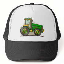 Green Big Tractor Hats by art1st Green Big Tractor Hats
