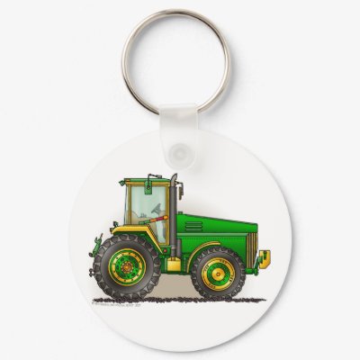 Green Big Tractor Key Chains by art1st
