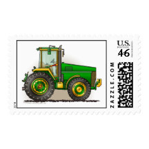 Green Big Tractor Stamps