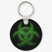 Green Biohazard keychains