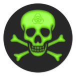 Green Biohazard Skull Sticker