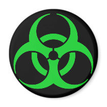 Green Biohazard Symbol Magnets