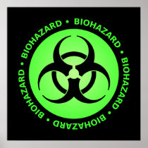 Green Biohazard Symbol Poster