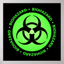 Green Biohazard Symbol Poster