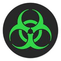 Green Biohazard Symbol Sticker