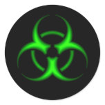 Green Biohazard Symbol Sticker