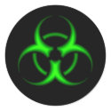 Green Biohazard Symbol stickers