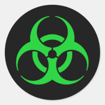 Green Biohazard Symbol Sticker