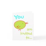 Green Bird Birthday Invitation Card cards