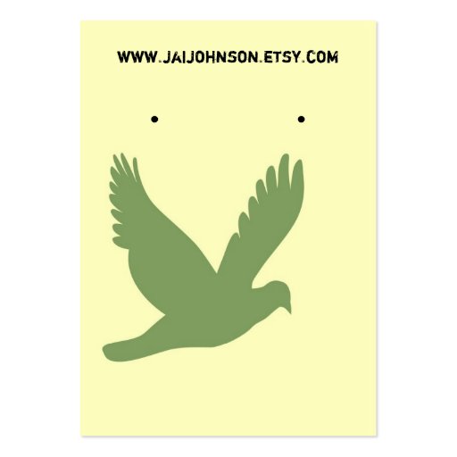 Green Bird Earring Cards Business Card Templates (front side)