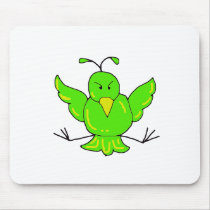 green bird mousepads