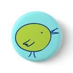 Green Bird on Blue buttons