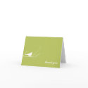 Green bird on branch modern thank you note card card
