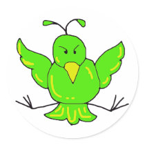 green bird stickers