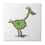 green bird ceramic tile