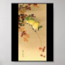 Green Birds on Maple Tree, Japanese Art c.1800s Posters