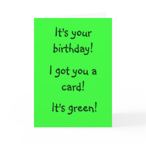 Green Birthday Card