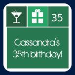Green Birthday Icon Grid stickers
