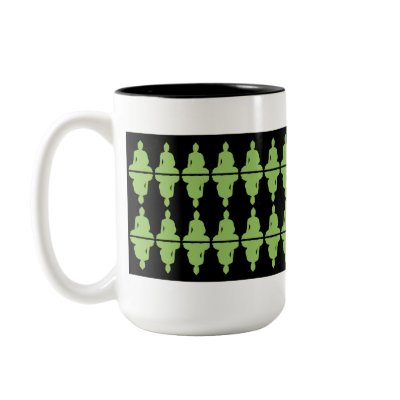 Green & Black Buddha Cup Coffee Mug by JuJuGarden