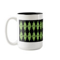 Green & Black Buddha Cup mugs by JuJuGarden Green & Black Buddha Cup mugs
