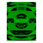 Green black circle post card