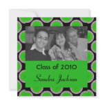 green black circles graduation invitations