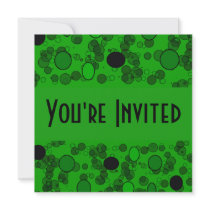 green black circles invitations