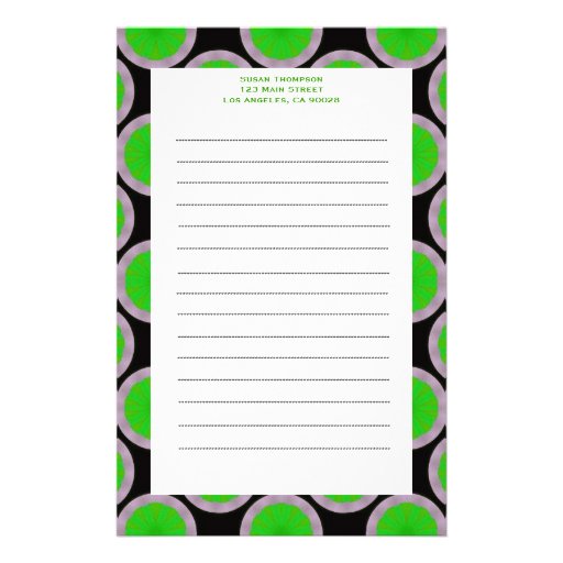 green black circles stationery