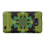 Green black fractals samsung galaxy s case