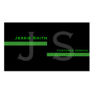 Green, black professional business cards, initials business card templates