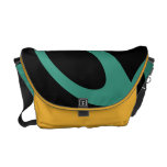 Green Black Saffron Rickshaw Messenger Bag