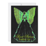 Green Black Sweet  Sixteen Butterfly Fairy-Cust. Personalized Announcement