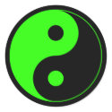 Green & Black Yin Yang Symbol Sticker by yarddawg Green & Black Yin Yang Symbol Sticker