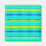 Green blue and yellow pattern fridge magnet