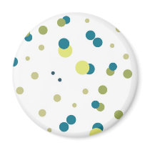 Green Blue and Yellow Polka Dots magnets
