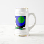 Green Blue Black Dot Gray Burst Mugs