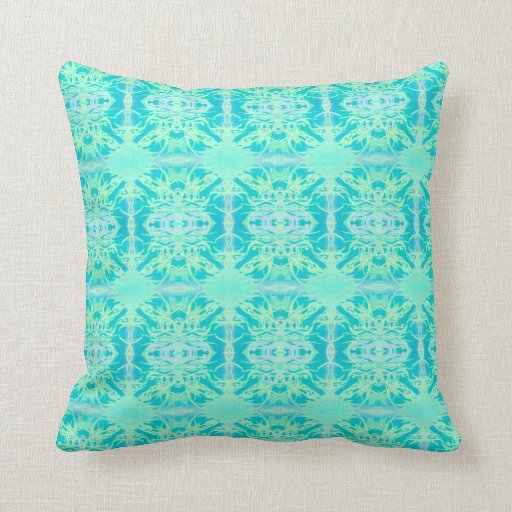 green blue cushion throw pillow Zazzle