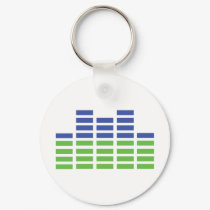 green blue equalizer audio sound keychains