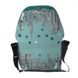 Green-blue NYC valentine Courier Bags