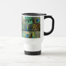 Green Blue Peacock photo collage Coffee Mug