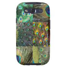 Green Blue Peacock photo collage Galaxy S3 Cover