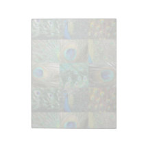 Green Blue Peacock photo collage Memo Notepads