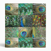 Green Blue Peacock photo collage Vinyl Binder