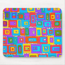 GREEN & BLUE RECTANGLES MOUSEPAD