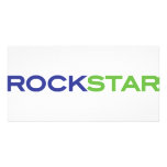 green blue rockstar picture card