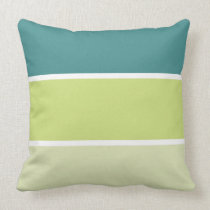Green & Blue Striped Pillow pillows
