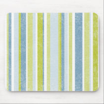 Green, Blue & White Stripes mousepads