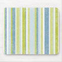 Green, Blue & White Stripes mousepads