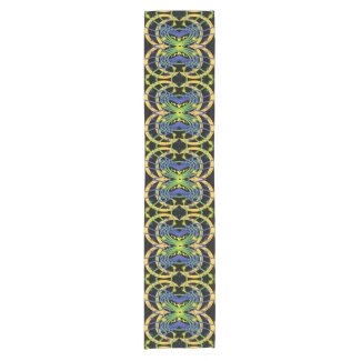 Green, Blue, Yellow Abstract Short Table Runner