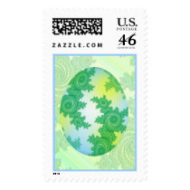 Green Blue & Yellow Painted Egg postage